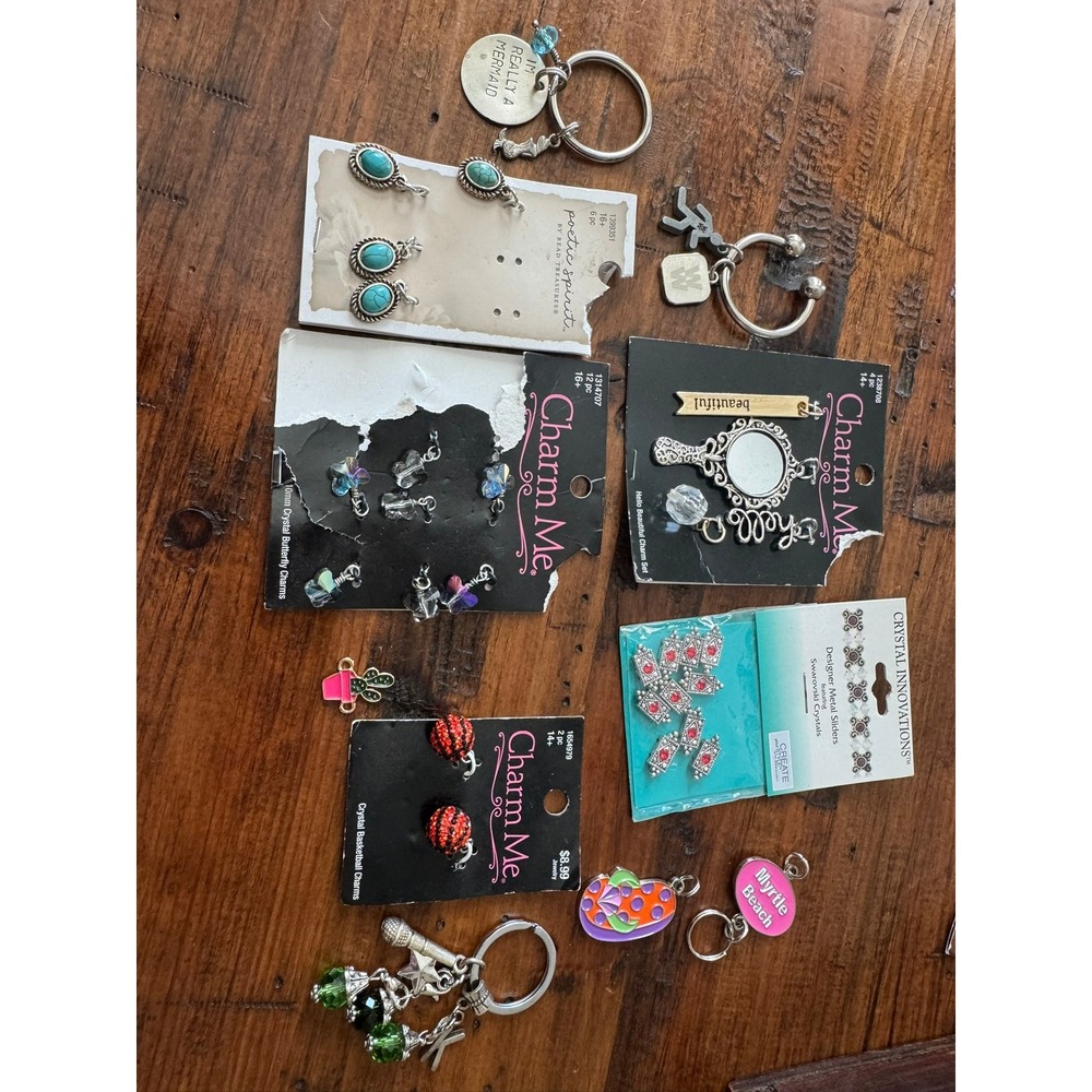Charm Me‎ Swarovski Crystal Jewelry Making Charms and Keychain Bundle Lot